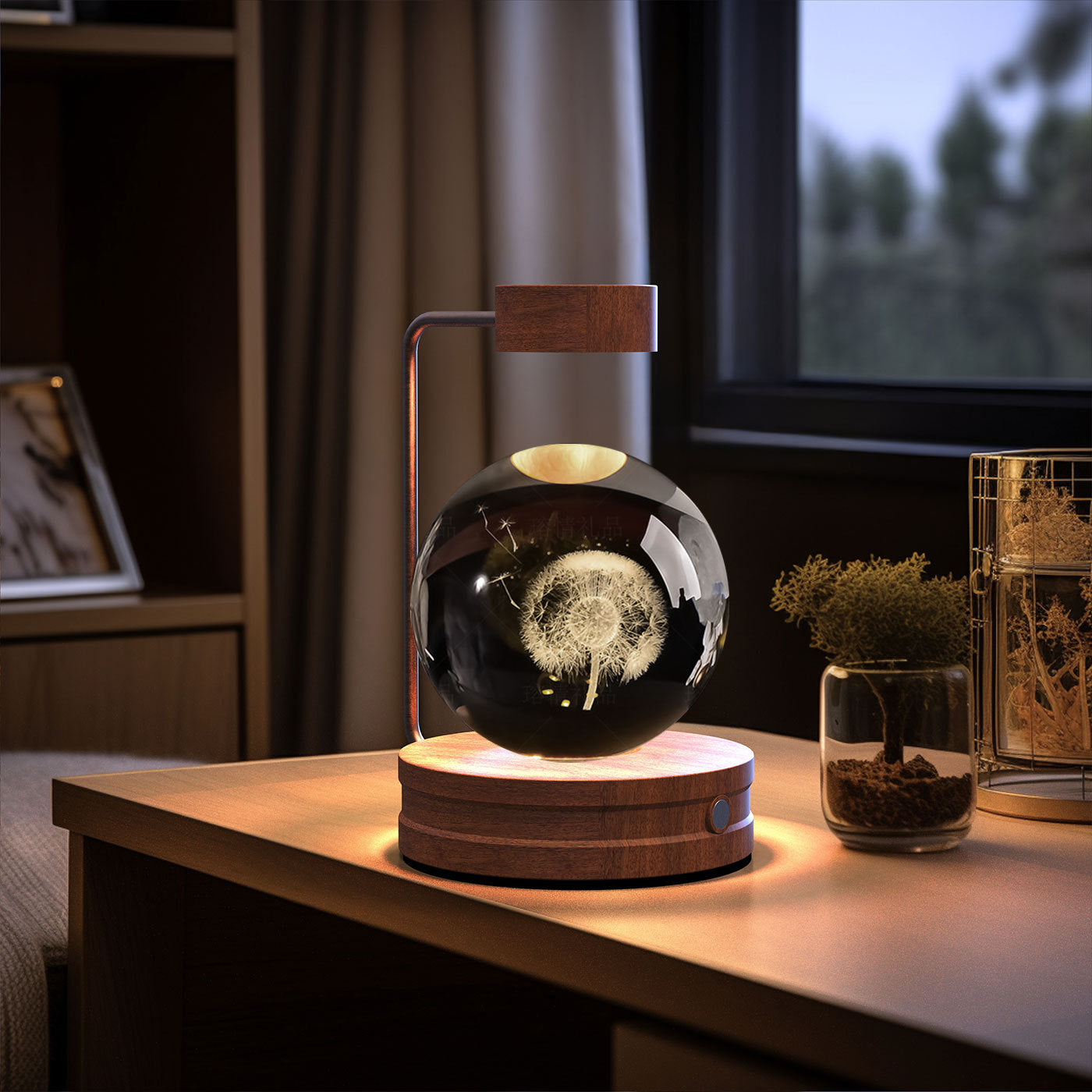 Crystal Ball Cosmic Dinosaur Indoor Night Light USB Power Warm Bedside Light Birthday Gift Night Lamp - NOMAN STORE LLC