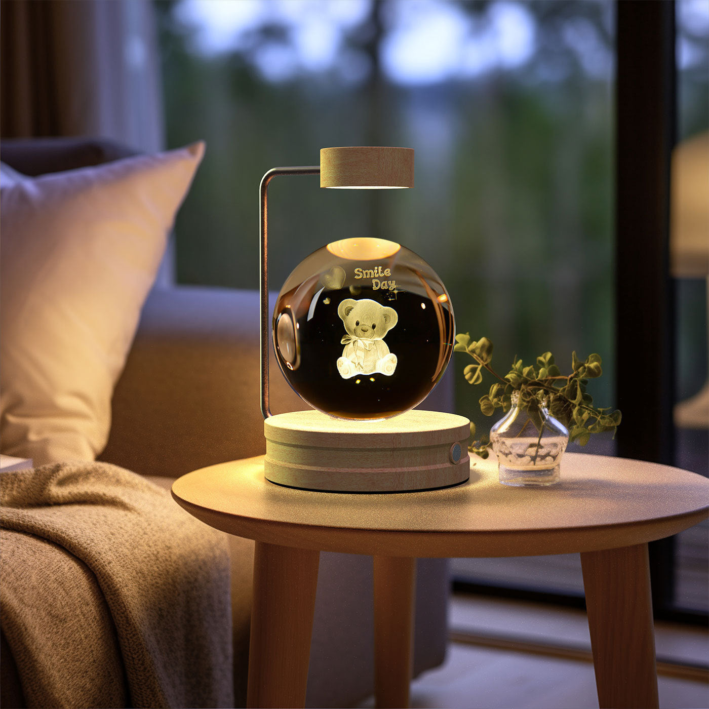 Crystal Ball Cosmic Dinosaur Indoor Night Light USB Power Warm Bedside Light Birthday Gift Night Lamp - NOMAN STORE LLC