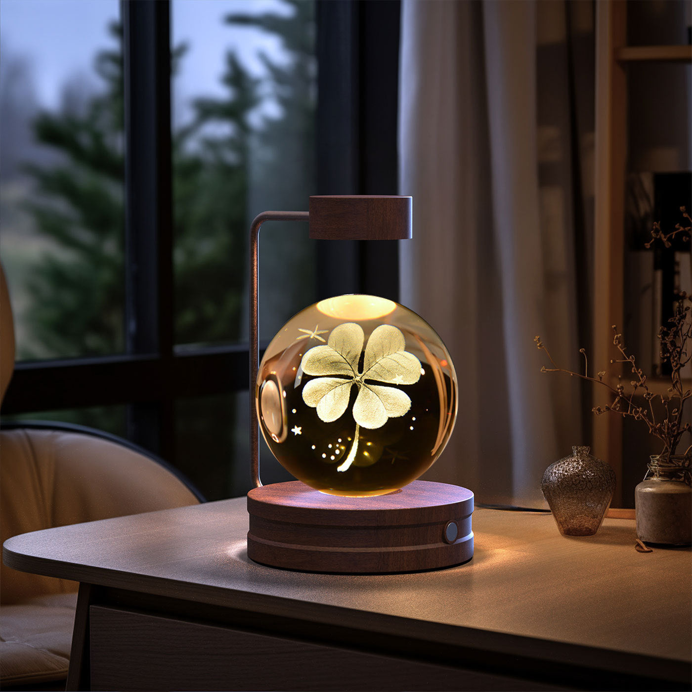 Crystal Ball Cosmic Dinosaur Indoor Night Light USB Power Warm Bedside Light Birthday Gift Night Lamp - NOMAN STORE LLC