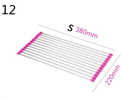 Folding Kitchen Drain Sink Rack Stainless Steel - NOMAN STORE LLC