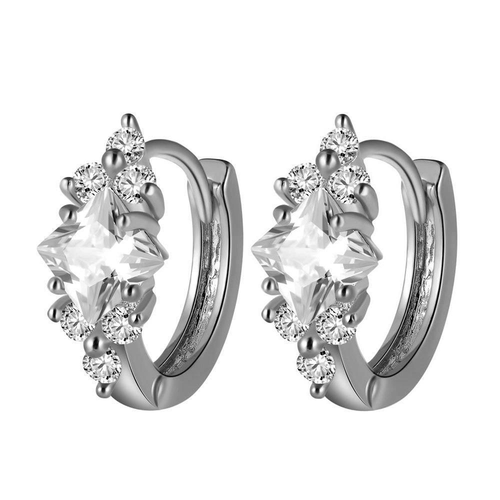 European And American Personalized Square Zircon Earrings - NOMAN STORE LLC