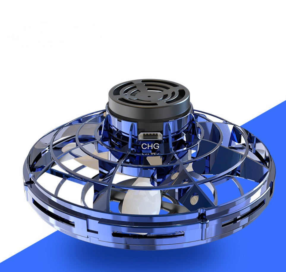 Mini Fingertip Gyro Interactive Decompression Toy Drone LED UFO Type Flying Helicopter Spinner Toy Kids - NOMAN STORE LLC