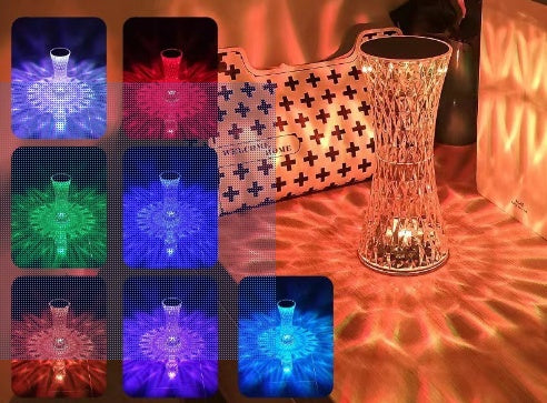 Creative Crystal Diamond Table Lamp Rechargeable Acrylic Bedroom Bedside - NOMAN STORE LLC