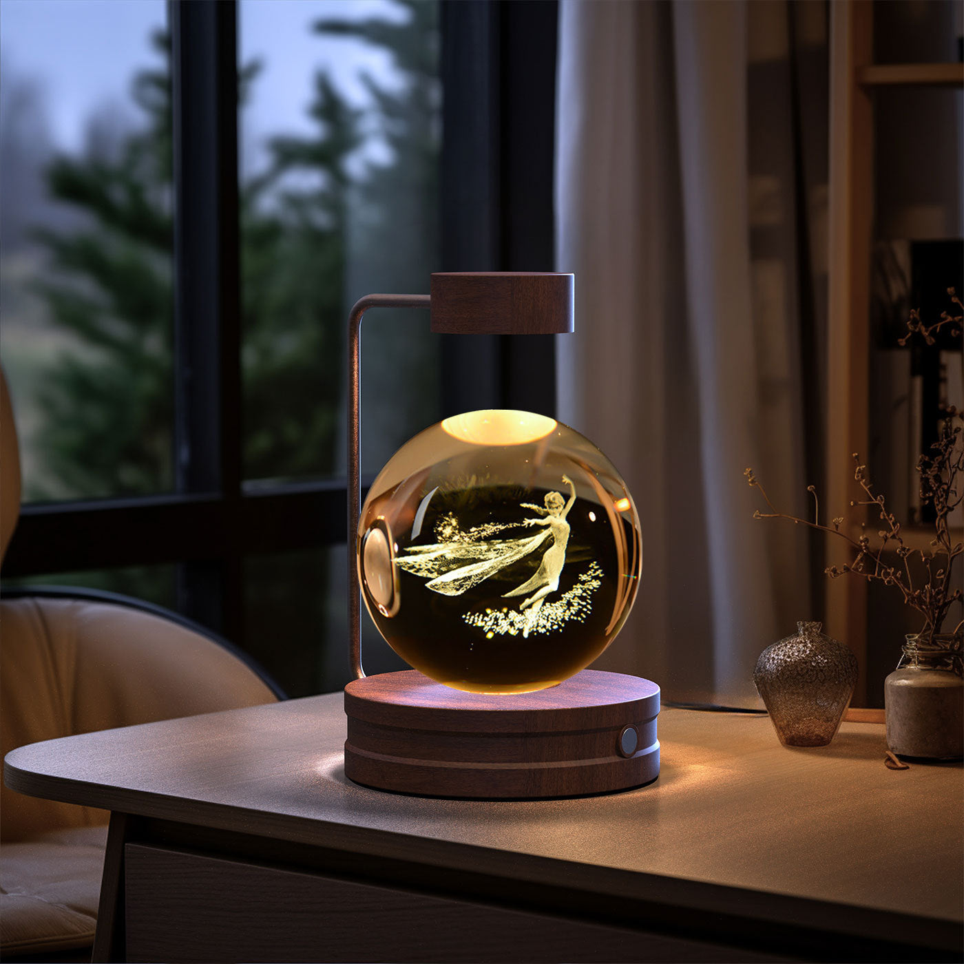 Crystal Ball Cosmic Dinosaur Indoor Night Light USB Power Warm Bedside Light Birthday Gift Night Lamp - NOMAN STORE LLC