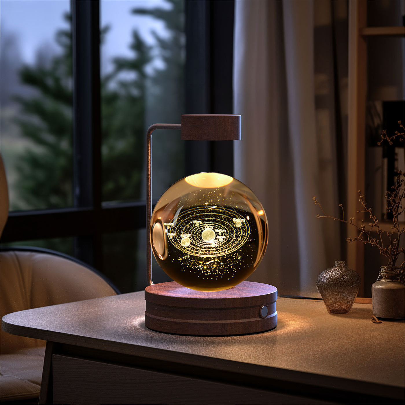 Crystal Ball Cosmic Dinosaur Indoor Night Light USB Power Warm Bedside Light Birthday Gift Night Lamp - NOMAN STORE LLC