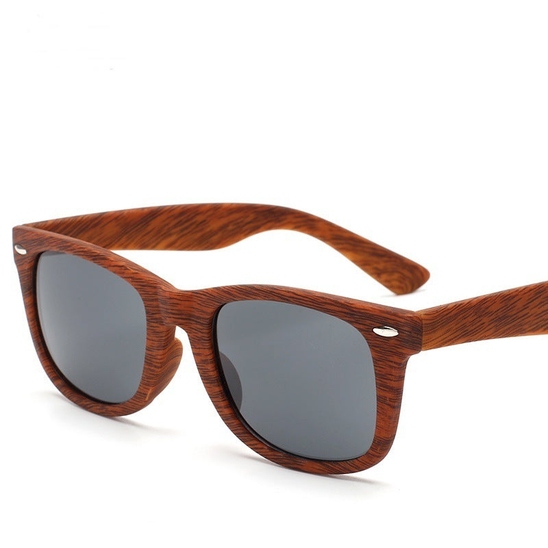 Retro Rice Nail Plastic Wood Grain Sun Glasses - NOMAN STORE LLC