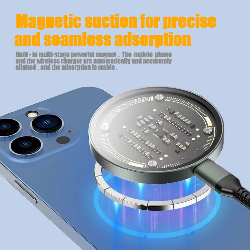 The Qi Wireless Charger 15w Magnetic Wireless Fast Charging Is Suitable For 12, 13, 14, 15 And 16 Mobile Phone Models - NOMAN STORE LLC