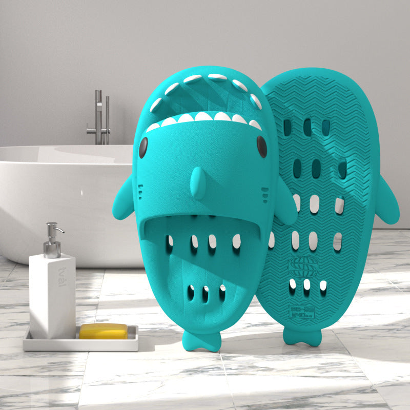 Shark Slippers With Drain Holes Shower Shoes For Women Quick Drying Eva Pool Shark Slides Beach Sandals With Drain Holes - NOMAN STORE LLC