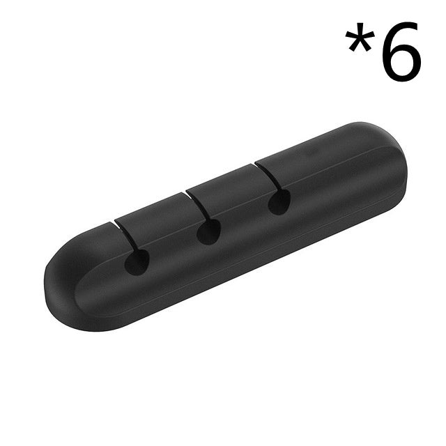 Silicone USB Cable Winder Desktop Cable Organizer Management Multipurpose Clips Cables Protector For Wired Headphones - NOMAN STORE LLC