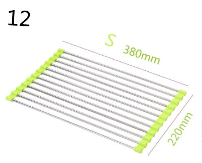 Folding Kitchen Drain Sink Rack Stainless Steel - NOMAN STORE LLC
