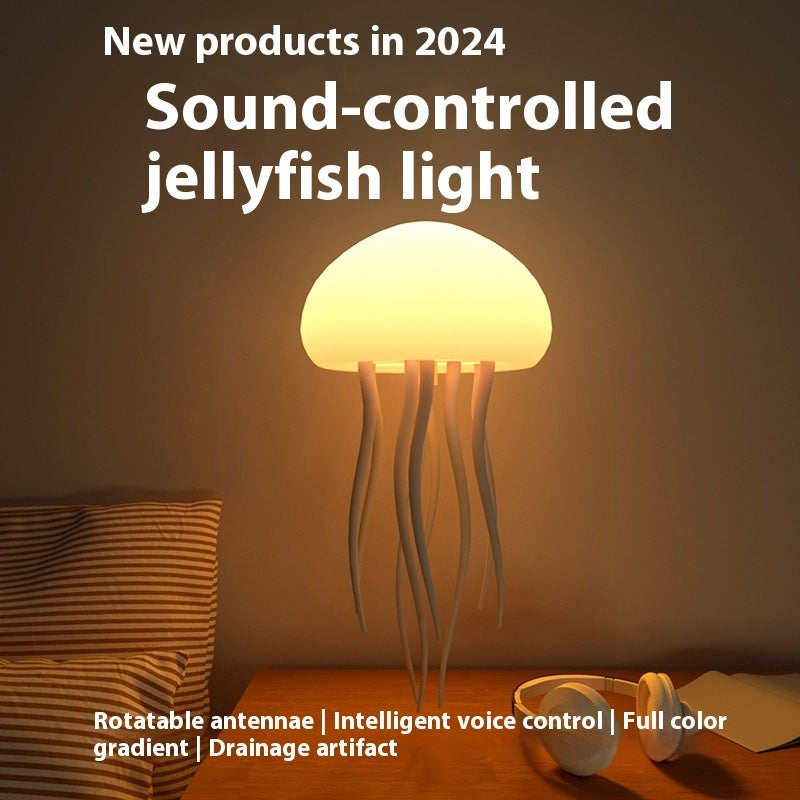 Jellyfish Mood Lamp LED Jellyfish Night Light Portable Jellyfish Lamp Jellyfish Decorations Smart Table Lamp For Bedside Desk - NOMAN STORE LLC