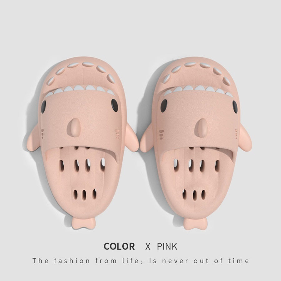 Shark Slippers With Drain Holes Shower Shoes For Women Quick Drying Eva Pool Shark Slides Beach Sandals With Drain Holes - NOMAN STORE LLC