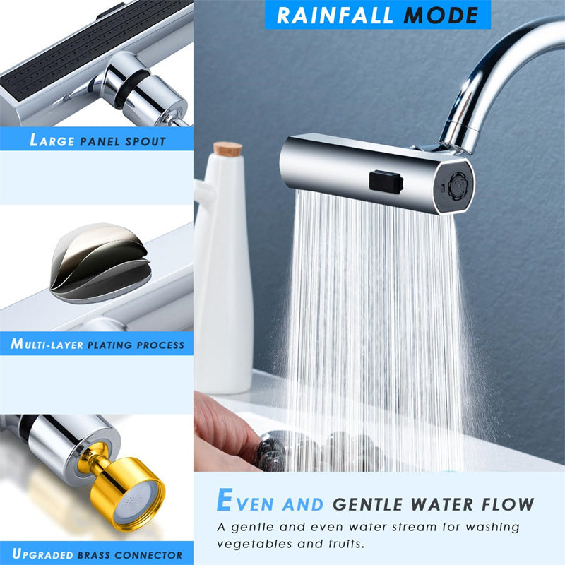 Kitchen Faucet Waterfall Outlet Splash Proof Universal Rotating Bubbler Multifunctional Water Nozzle Extension Kitchen Gadgets - NOMAN STORE LLC