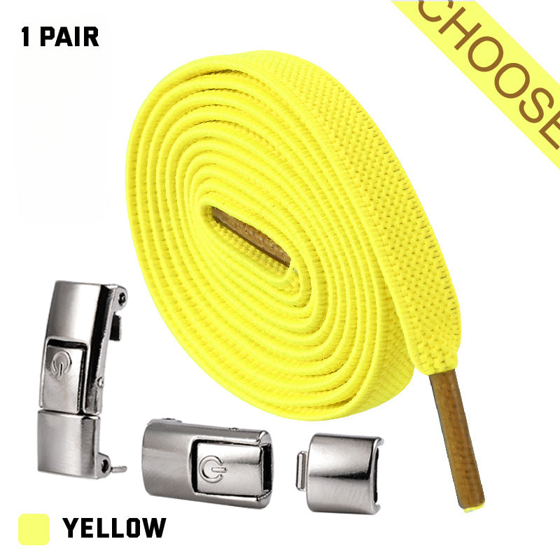 Press Lock Shoelaces Without Ties Elastic Laces Sneaker 8MM Widened Flat No Tie Shoe Laces Kids Shoelace For Shoes - NOMAN STORE LLC