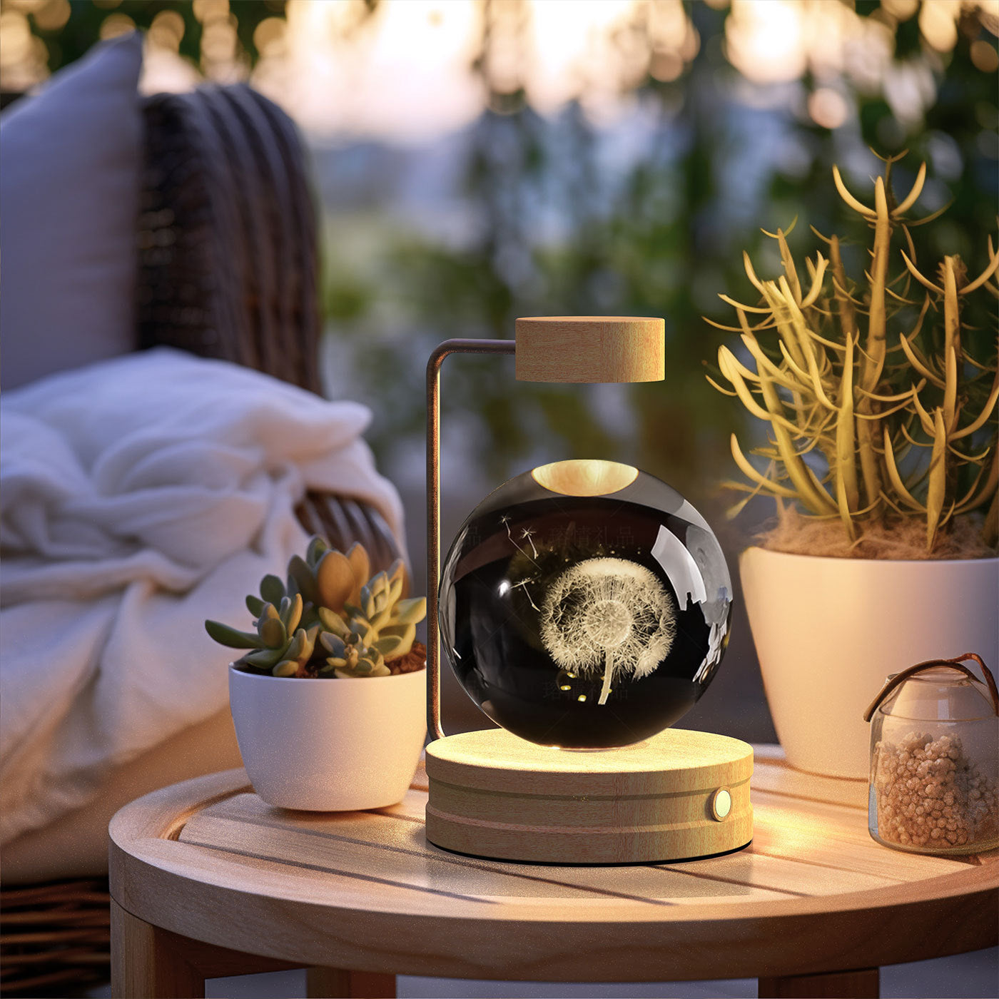 Crystal Ball Cosmic Dinosaur Indoor Night Light USB Power Warm Bedside Light Birthday Gift Night Lamp - NOMAN STORE LLC