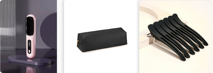 2 In 1 Straight Hair Comb Wireless Hair Straightener Brush Hair Fast Heating Portable Hot Curler USB Charging - NOMAN STORE LLC