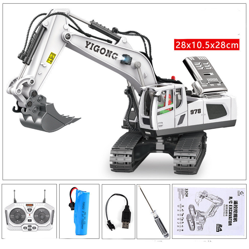 Children's Simple Alloy Charging Excavator Toy Car - NOMAN STORE LLC