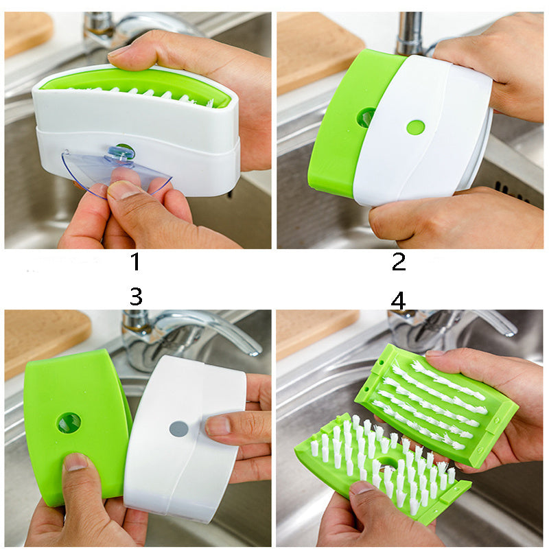Creative Kitchen Knife And Fork Chopsticks Cleaning Brush With Suction Cup Fruit And Vegetable Cleaning Brush Kitchen Cleaning Brush - NOMAN STORE LLC