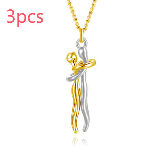 Love Hug Necklace Unisex Men Women Couple Jewelry Simple Temperament Clavicle Chain Valentines Day Lover Gift - NOMAN STORE LLC