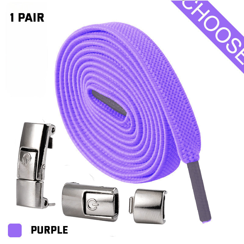 Press Lock Shoelaces Without Ties Elastic Laces Sneaker 8MM Widened Flat No Tie Shoe Laces Kids Shoelace For Shoes - NOMAN STORE LLC