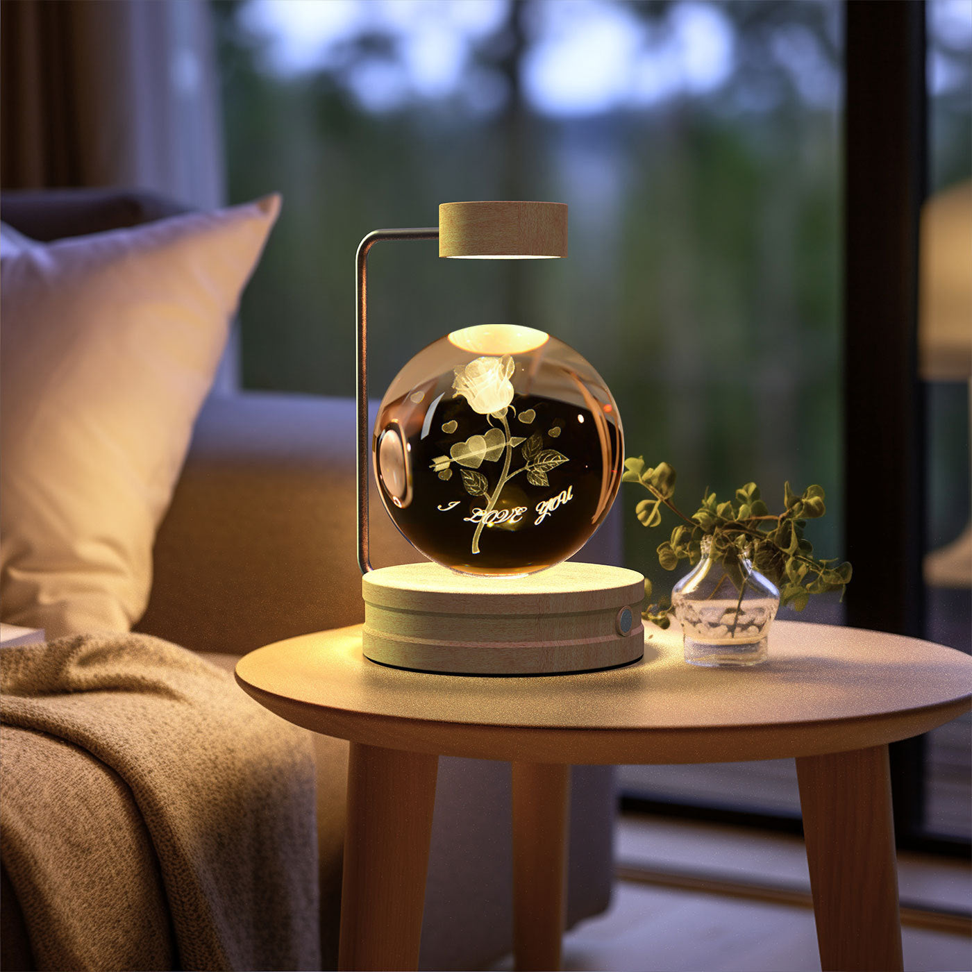 Crystal Ball Cosmic Dinosaur Indoor Night Light USB Power Warm Bedside Light Birthday Gift Night Lamp - NOMAN STORE LLC