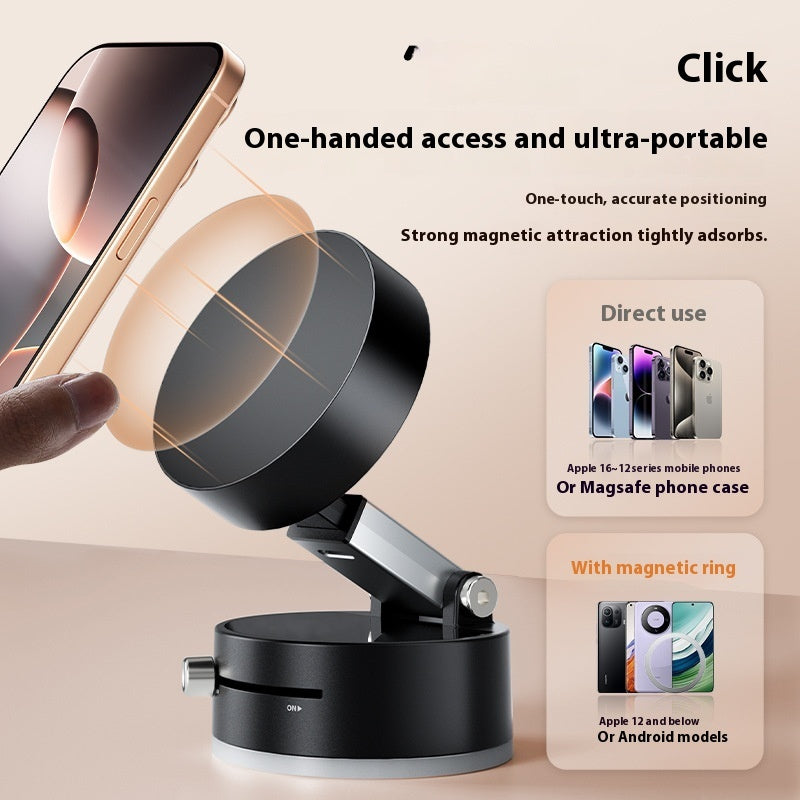 Foldable Magnetic Vacuum Car Phone Holder Foldable Suction Cup With Suction Cup Hands-Free Navigation For Smart Phone - NOMAN STORE LLC
