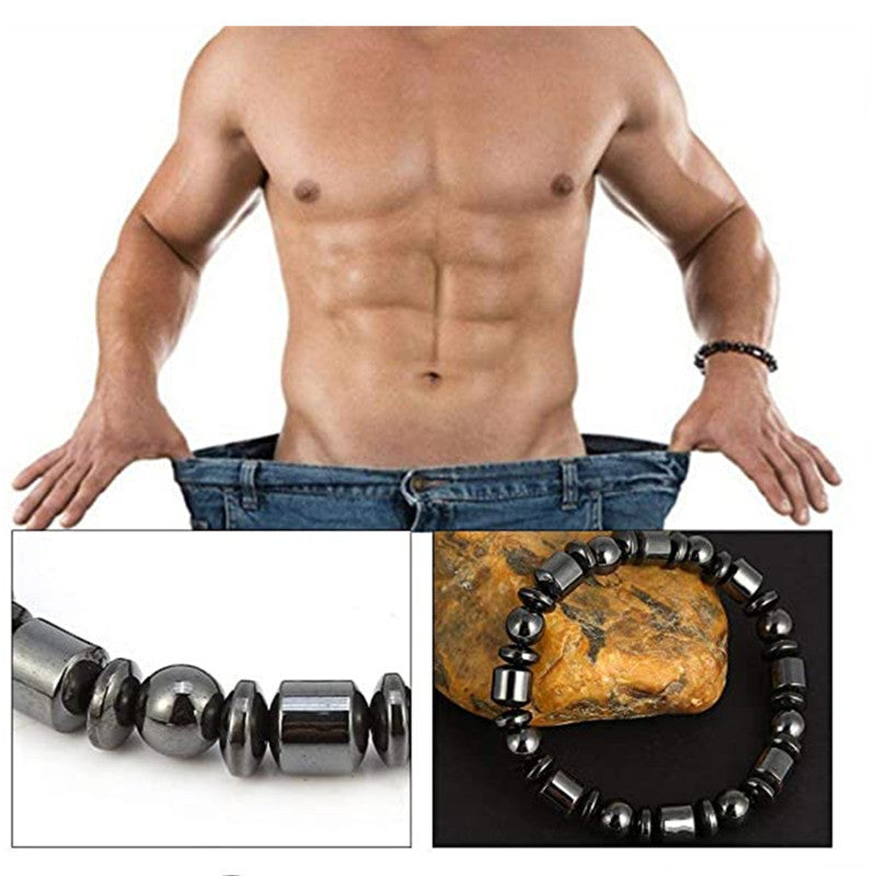 Weight Loss Magnet Bracelets For Women Men Pentagram Stone Magnetic Therapy Bracelets Pain Relief Slimming Health Jewelry - NOMAN STORE LLC
