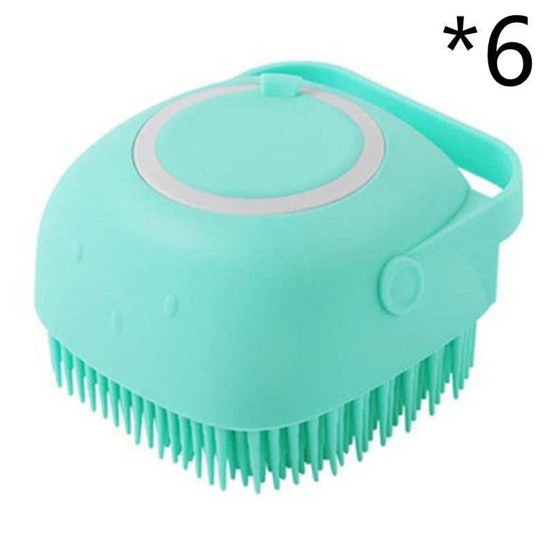 Silicone Dog Bath Massage Gloves Brush Pet Cat Bathroom Cleaning Tool Comb Brush For Dog Can Pour Shampoo Dog Grooming Supplies - NOMAN STORE LLC