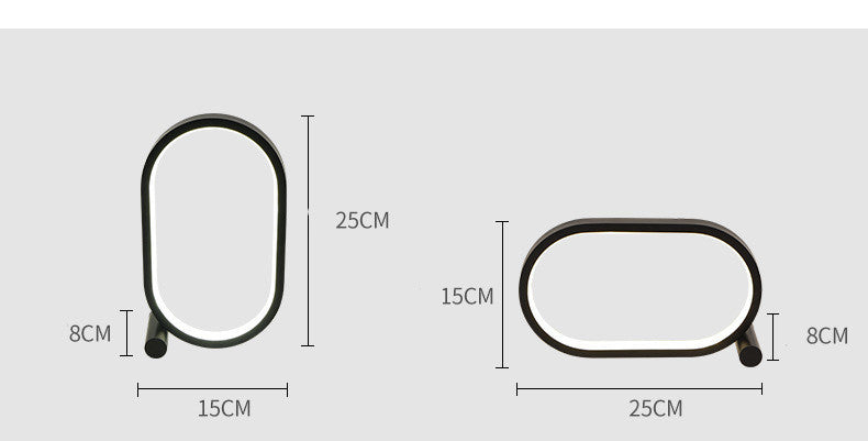 Usb Plug-In Lamp Oval Acrylic Lamp Touch Control Dimmable Modern Simple Creative Night Lamp Bedside Reading Lamp Desk Table Led - NOMAN STORE LLC