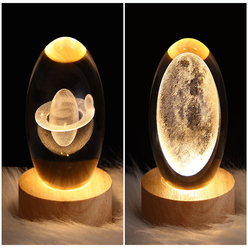 LED Night Light Galaxy Crystal Ball Table Lamp 3D Planet Moon Lamp Bedroom Home Decor For Kids Party Children Birthday Gifts - NOMAN STORE LLC