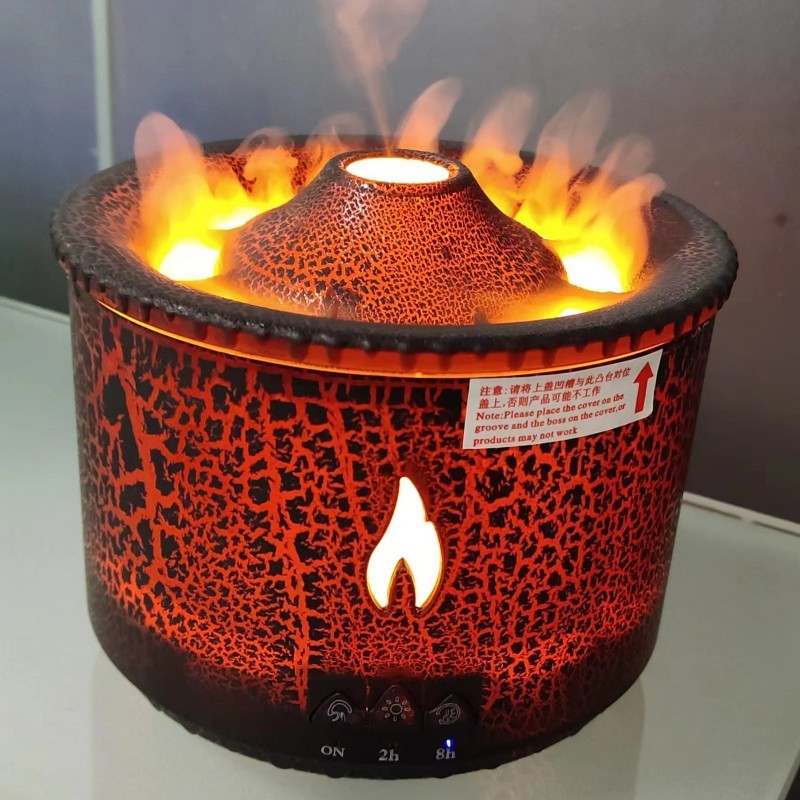 New Creative Ultrasonic Essential Oil Humidifier Volcano Aromatherapy Machine Spray Jellyfish Air Flame Humidifier Diffuser - NOMAN STORE LLC