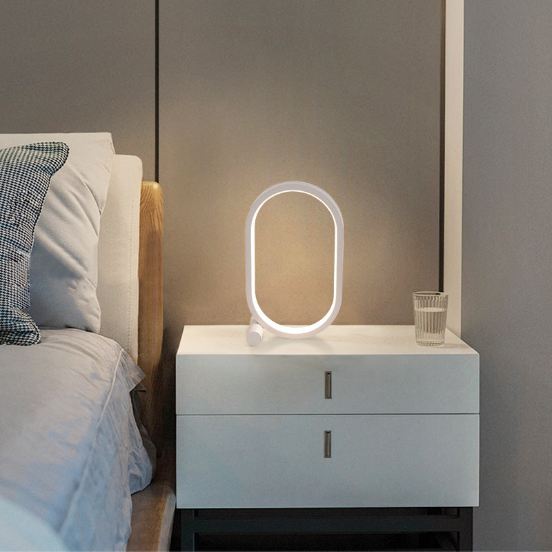 Usb Plug-In Lamp Oval Acrylic Lamp Touch Control Dimmable Modern Simple Creative Night Lamp Bedside Reading Lamp Desk Table Led - NOMAN STORE LLC