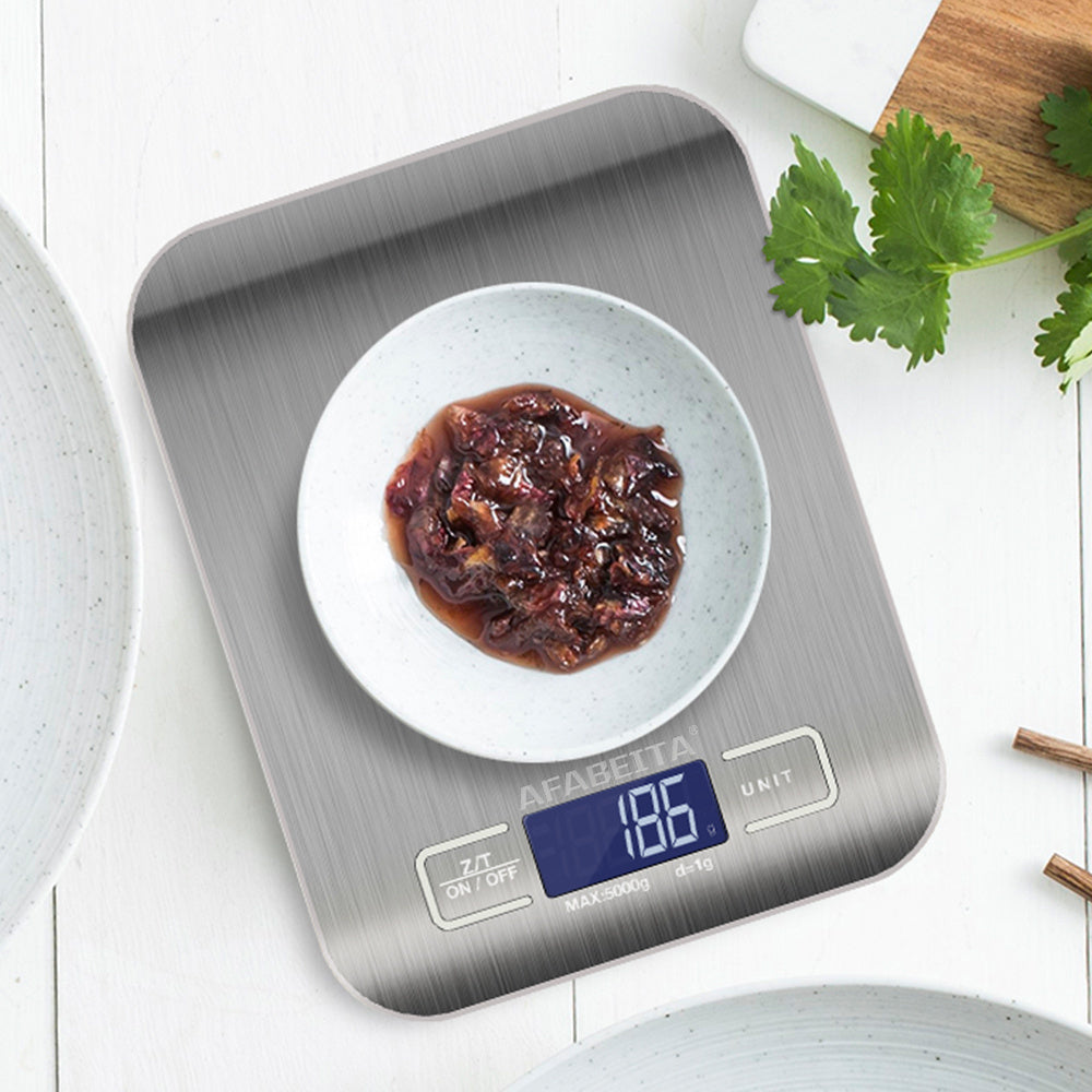 Digital Kitchen Food Scale – 5KG/11lb Stainless Steel Electronic Weighing Machine with LCD Display - NOMAN STORE LLC