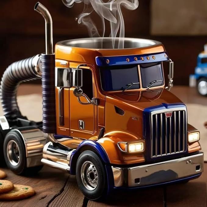 Durable Truck Coffee Mug Semi Truck Handcrafted Coffee Cup Semi-trailer Shaped Semi-Truck Coffee Mugs For Family - NOMAN STORE LLC