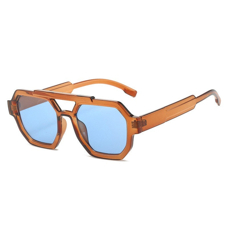 Polygon Double Beam Sunglasses Pilot Sunshade Sunglasses - NOMAN STORE LLC