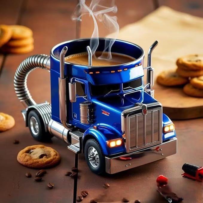 Durable Truck Coffee Mug Semi Truck Handcrafted Coffee Cup Semi-trailer Shaped Semi-Truck Coffee Mugs For Family - NOMAN STORE LLC