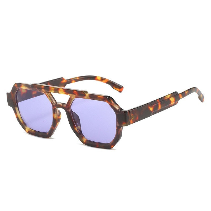 Polygon Double Beam Sunglasses Pilot Sunshade Sunglasses - NOMAN STORE LLC