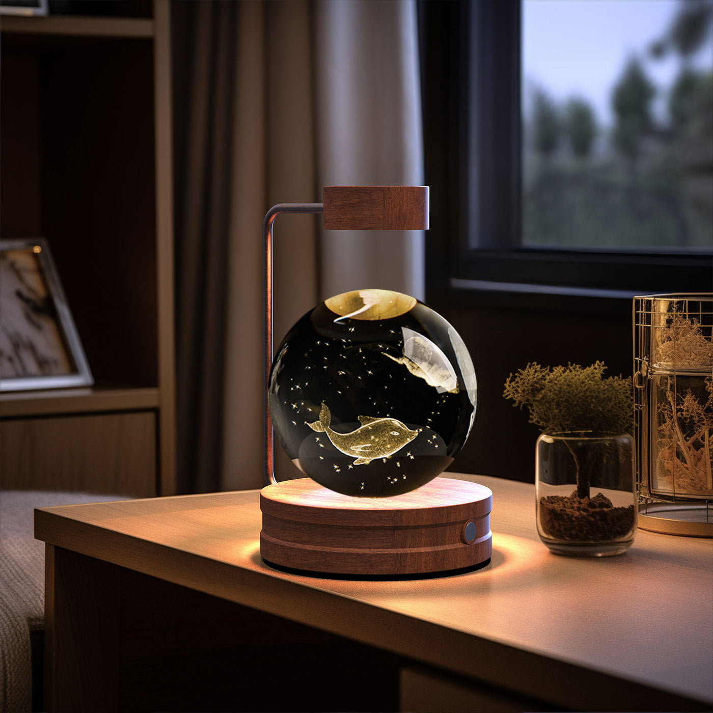 Crystal Ball Cosmic Dinosaur Indoor Night Light USB Power Warm Bedside Light Birthday Gift Night Lamp e476889b-e547-4c9c-80b6-bd85a2eba36a