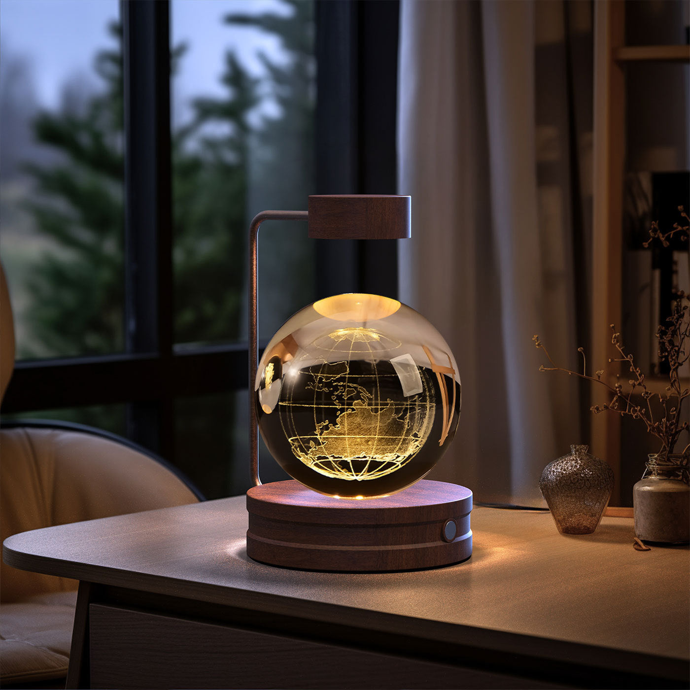 Crystal Ball Cosmic Dinosaur Indoor Night Light USB Power Warm Bedside Light Birthday Gift Night Lamp - NOMAN STORE LLC