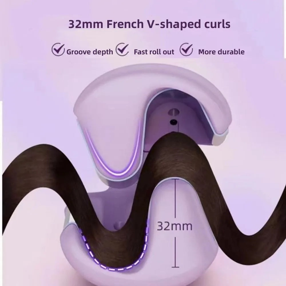 Hair Curling Iron 32mm Deep Wave Hair Curler 4 Temperature Adjustable Fast Heating Crimping Iron Styler Wand For All Hair Style - NOMAN STORE LLC