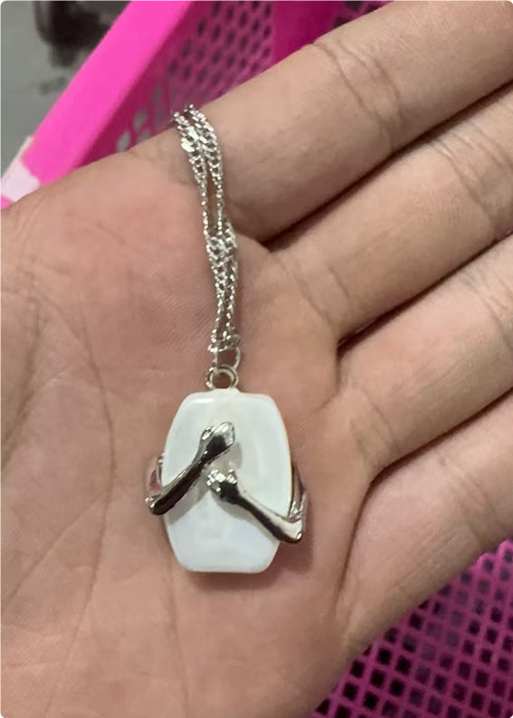Unique Square Baroque Pearl Couple Pendant Necklace Valentines Day Lover Gift Party Jewelry - NOMAN STORE LLC
