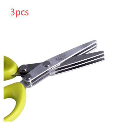 Multifunctional Multi-layer Green Onion Scissors Stainless Steel Onion Cutting Knife Herb Seaweed Spice Scissors Kitchen Scissor Kitchen Gadgets - NOMAN STORE LLC