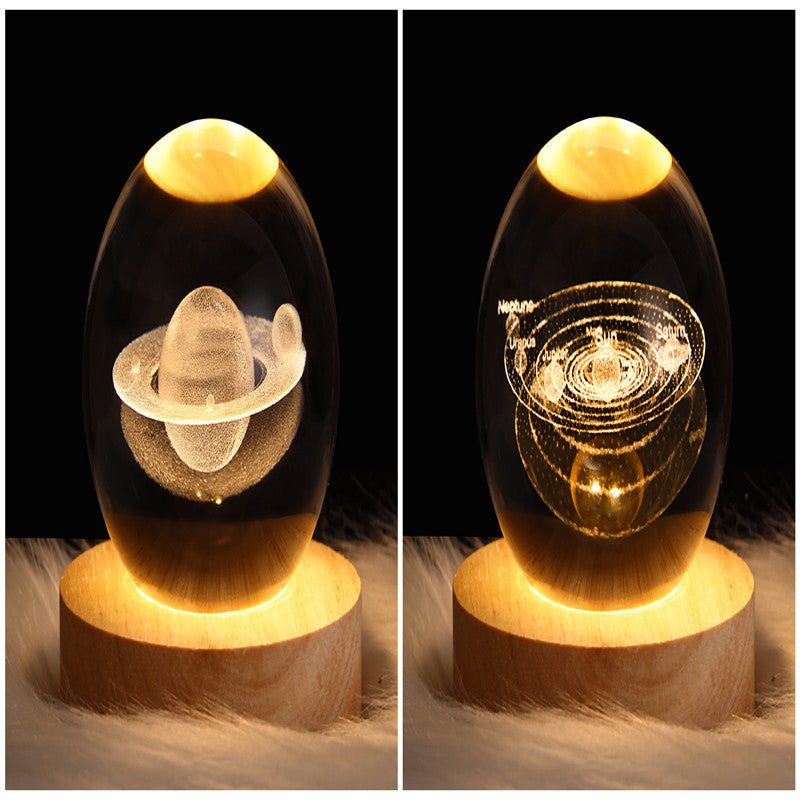 LED Night Light Galaxy Crystal Ball Table Lamp 3D Planet Moon Lamp Bedroom Home Decor For Kids Party Children Birthday Gifts - NOMAN STORE LLC
