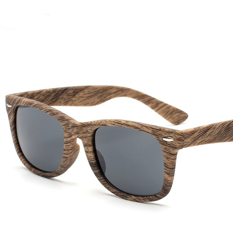 Retro Rice Nail Plastic Wood Grain Sun Glasses - NOMAN STORE LLC