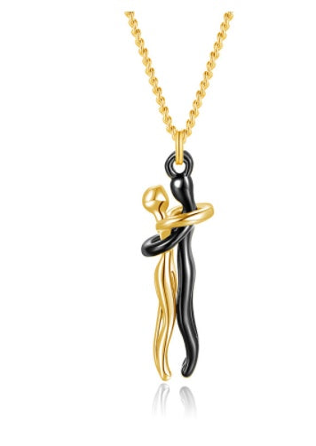 Love Hug Necklace Unisex Men Women Couple Jewelry Simple Temperament Clavicle Chain Valentines Day Lover Gift - NOMAN STORE LLC