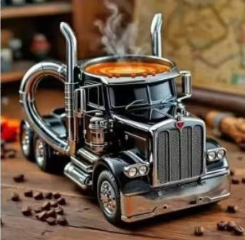 Durable Truck Coffee Mug Semi Truck Handcrafted Coffee Cup Semi-trailer Shaped Semi-Truck Coffee Mugs For Family - NOMAN STORE LLC