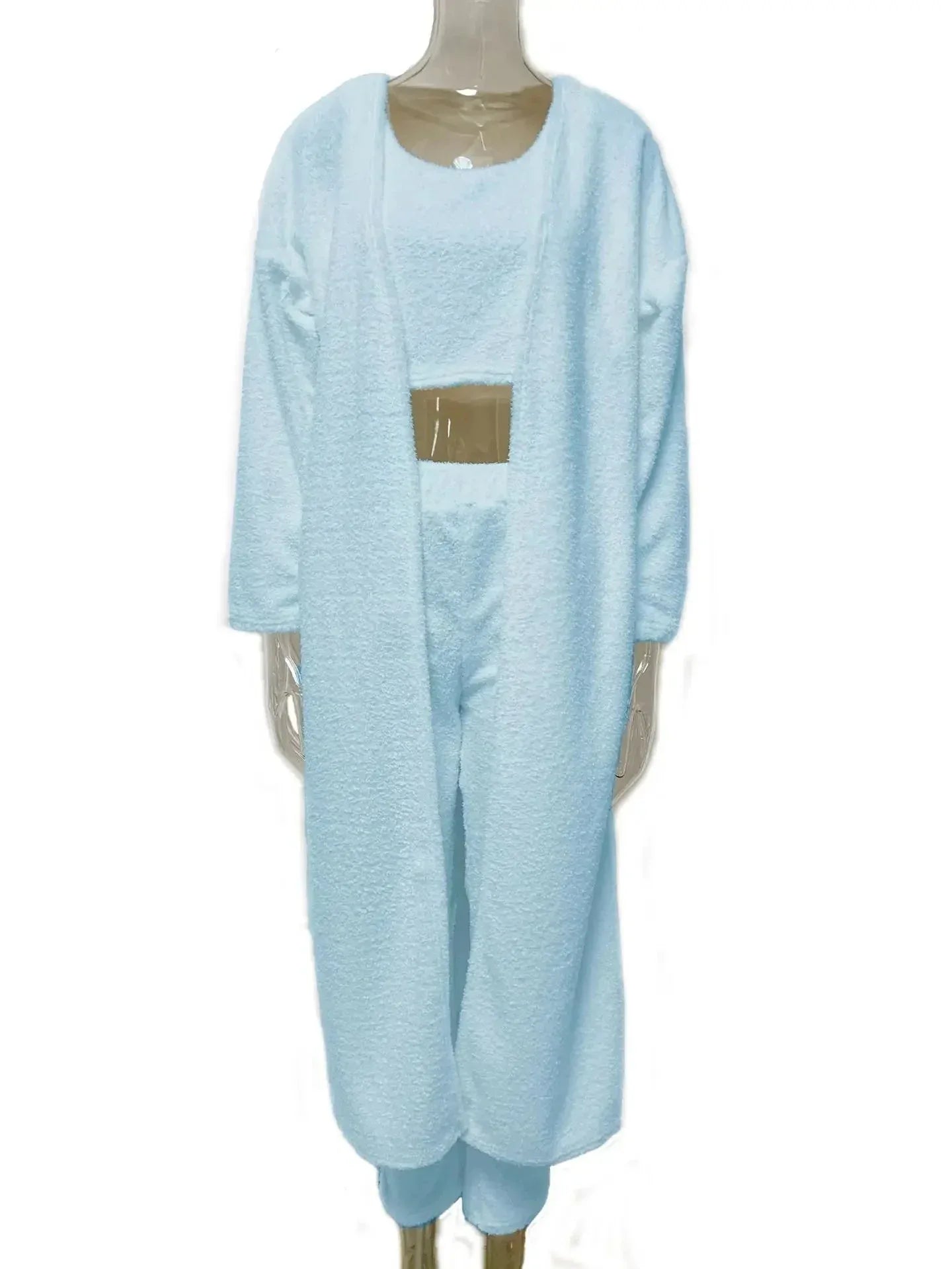 3-Piece Fuzzy Fleece Loungewear Set - Noman Store LLC