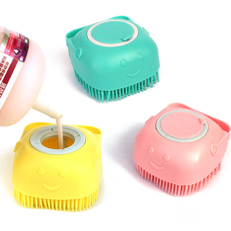 Silicone Dog Bath Massage Gloves Brush Pet Cat Bathroom Cleaning Tool Comb Brush For Dog Can Pour Shampoo Dog Grooming Supplies - NOMAN STORE LLC