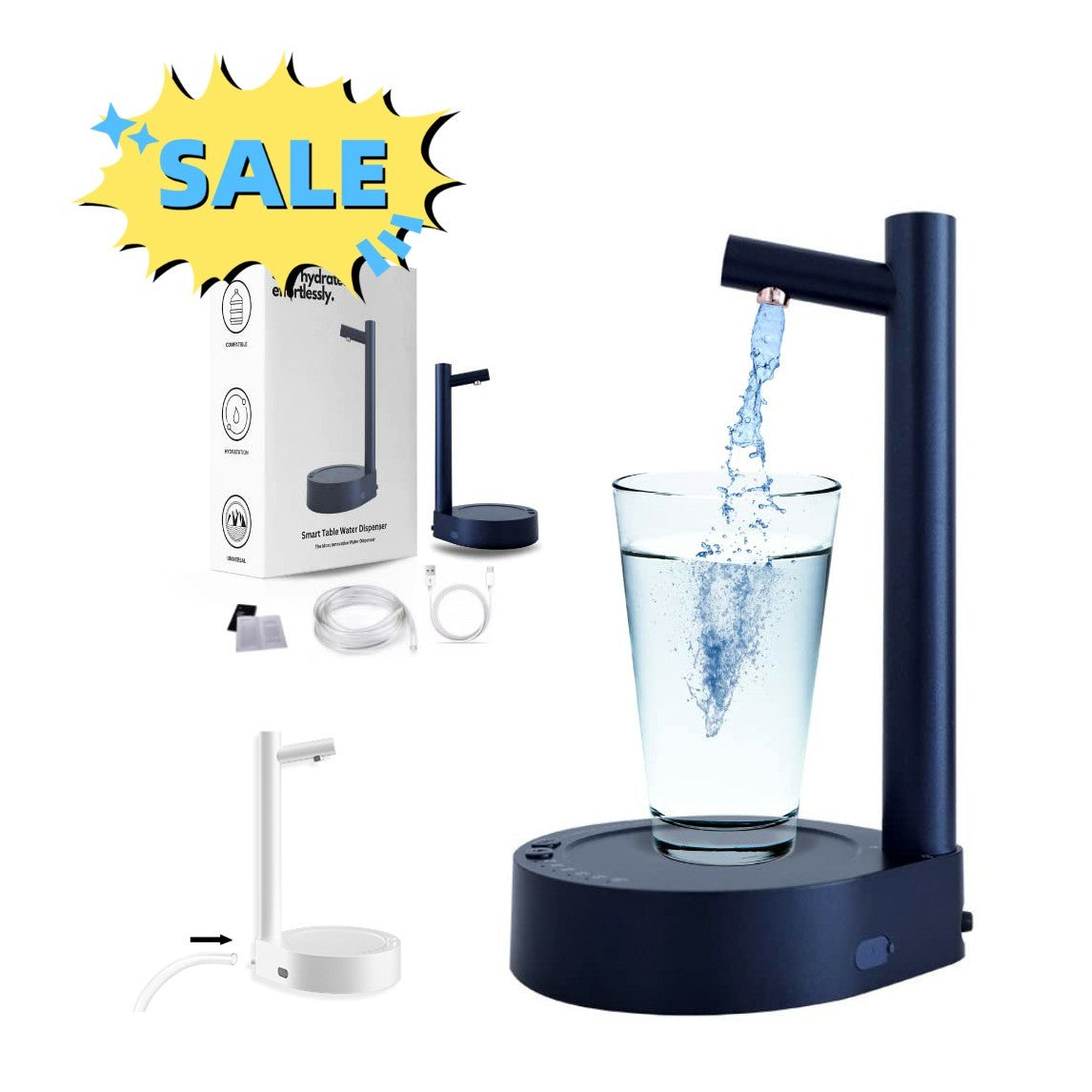Desk Dispenser Electric Water Gallon Automatic Water Bottle Dispenser Rechargeable Water Dispenser - NOMAN STORE LLC