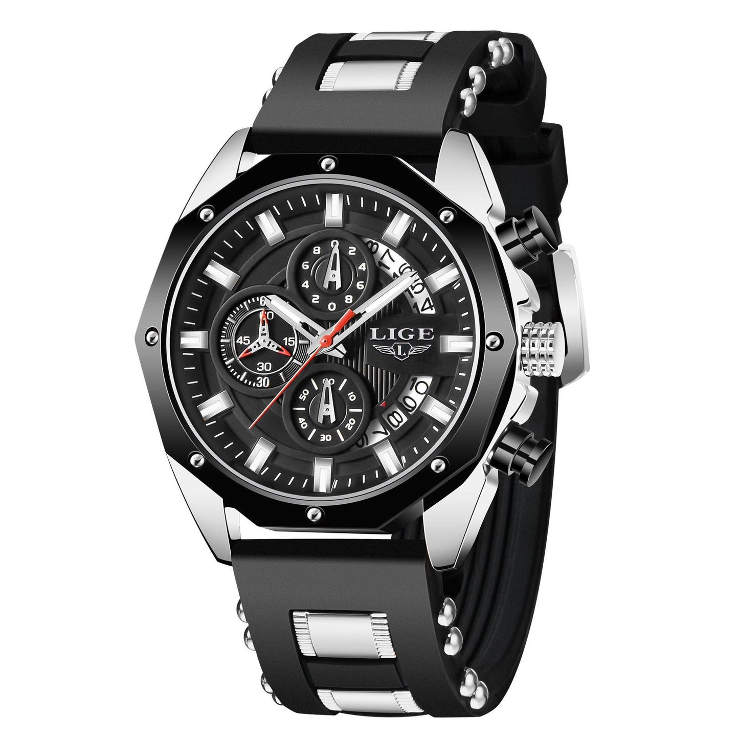 Fashion Mens Watches Top Brand Luxury Silicone Sport Watch Men Quartz Date Clock Waterproof Wristwatch Chronograph - NOMAN STORE LLC